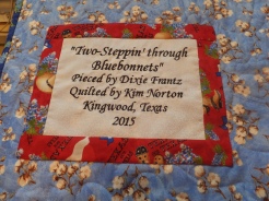Trimmed out the quilt lable