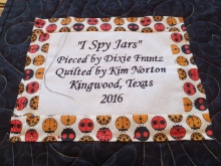 Quilt label on the back